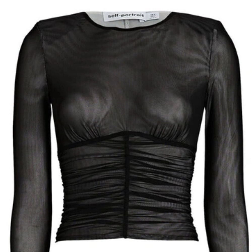 Self Portrait mesh, rushed top